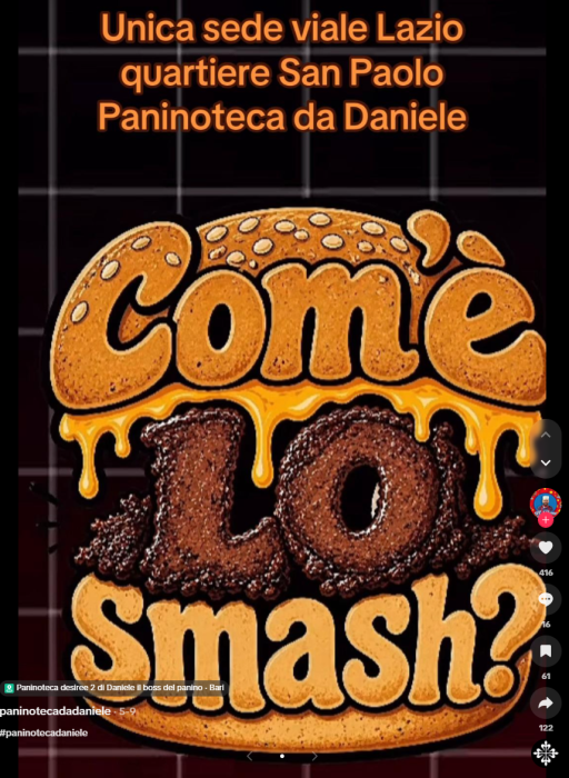 Logo della pagina TikTok di Daniele, simbolo del fenomeno virale dello smash nato al quartiere San Paolo di Bari