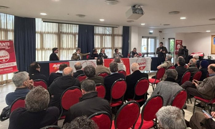 Stefano Franco durante l’intervento alla convention Avanti per l’Italia sul riformismo e la cultura di governo